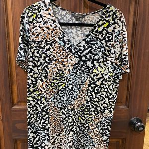 Christian Siriano womens leopard print dress size L